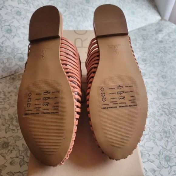 NIB Anthropologie Pilcro Coral Woven Leather Flat | 8 - Picture 6 of 6